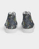 Flower pattern green blue Women's Hightop Canvas Shoe