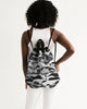 Camouflage black white Canvas Drawstring Bag