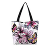 Butterflies &  flowers Canvas Zip Tote