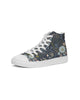 Flower pattern green blue Women's Hightop Canvas Shoe