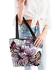 Butterflies &  flowers Canvas Zip Tote