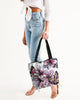 Butterflies &  flowers Canvas Zip Tote