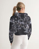 stars map black Women's Cropped Hoodie