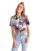 Butterflies &  flowers Women's Twist-Front Cropped Tee