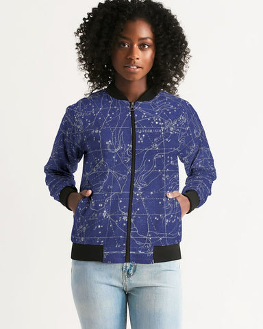 stars map blue Women's Bomber Jacket