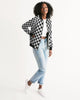 Plaid white black Women's Bomber Jacket