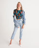 Tropical_1 Women's Twist-Front Cropped Tee