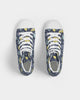 flower pattern yellow blue Women's Hightop Canvas Shoe