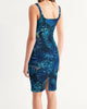 Floliage blue dream Women's Midi Bodycon Dress