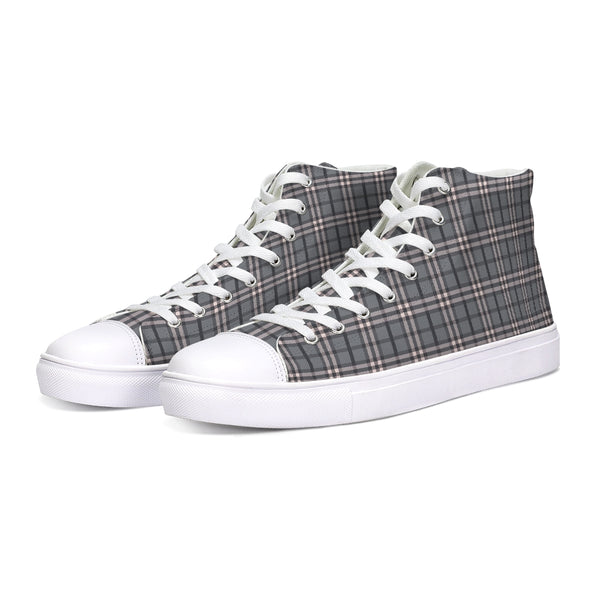 Words on Plaid Hightop Canvas Shoe