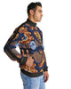 Gold garden ikat Men's Stripe-Sleeve Track Jacket