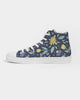 flower pattern yellow blue Women's Hightop Canvas Shoe