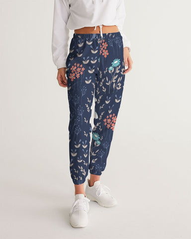 flower pattern BLUE Women's Track Pants