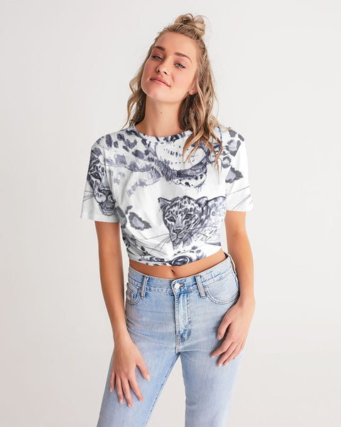 spotless Women's Twist-Front Cropped Tee