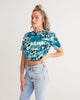 Tie Dye  snowflake Women's Twist-Front Cropped Tee