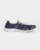 flower pattern BLUE Women's Lace Up Flyknit Shoe