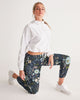 Flower pattern green blue Women's Track Pants