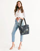 Flower pattern green blue Canvas Zip Tote