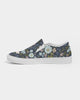 Flower pattern green blue Women's Slip-On Canvas Shoe