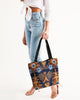 Gold garden ikat Canvas Zip Tote