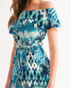 Tie Dye  snowflake Women's Off-Shoulder Dress