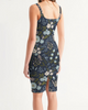 Flower pattern green blue Women's Midi Bodycon Dress