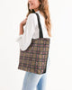 Tartan Design Canvas Zip Tote