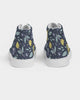 flower pattern yellow blue Women's Hightop Canvas Shoe