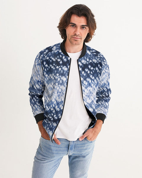 Tie Dye  blue dots Men's Bomber Jacket