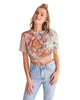 water color orchis Women's Twist-Front Cropped Tee