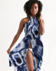 Tie Dye blue white Swim Cover Up