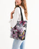 Butterflies &  flowers Canvas Zip Tote