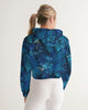 Floliage blue dream Women's Cropped Hoodie