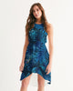 Floliage blue dream Women's High-Low Halter Dress