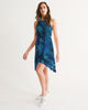 Floliage blue dream Women's High-Low Halter Dress