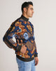 Gold garden ikat Men's Stripe-Sleeve Track Jacket