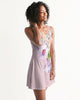 purple watercolor flower print Women's Racerback Dress