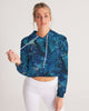 Floliage blue dream Women's Cropped Hoodie