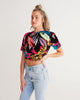 Foliage Feather Women's Twist-Front Cropped Tee