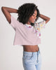 purple watercolor flower print Women's Lounge Cropped Tee