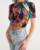 Foliage Feather Women's Twist-Front Cropped Tee