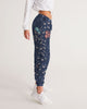 flower pattern BLUE Women's Track Pants