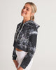 stars map black Women's Cropped Hoodie