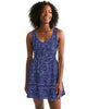 stars map blue Women's Scoop Neck Skater Dress