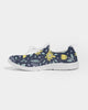 flower pattern yellow blue Women's Lace Up Flyknit Shoe