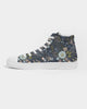 Flower pattern green blue Women's Hightop Canvas Shoe