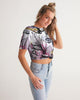 Butterflies &  flowers Women's Twist-Front Cropped Tee