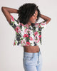 Rose Pattern Women's Lounge Cropped Tee