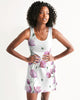 Watercolor Flower purple Women's Racerback Dress