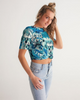 Tie Dye  snowflake Women's Twist-Front Cropped Tee